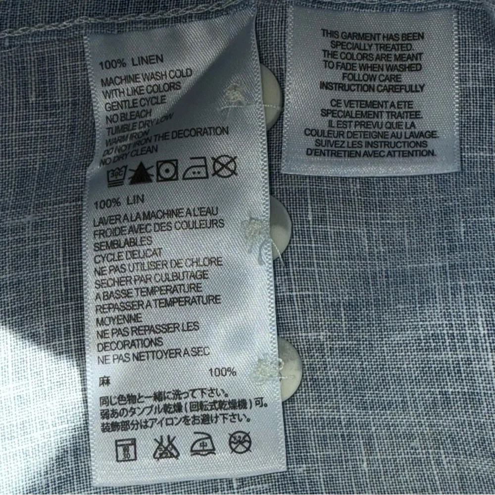 Tommy Bahama 100% linen‎ Casual Blue Button-Down Shirt